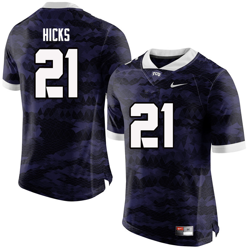 Men #21 Kyle Hicks TCU Horned Frogs College Football Jerseys-Purple